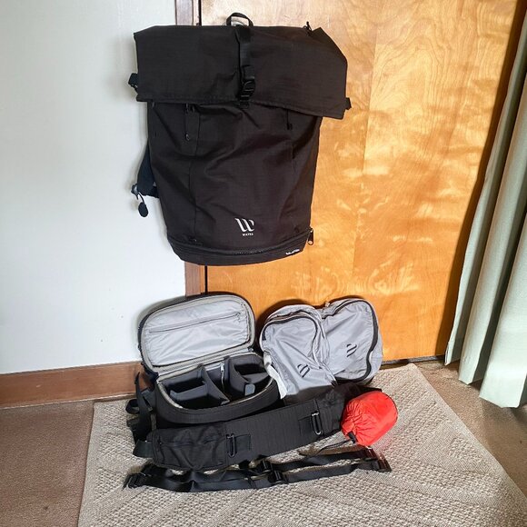 Wayks Black Travel Backpack Original SET Eco-friendly Travel Modular